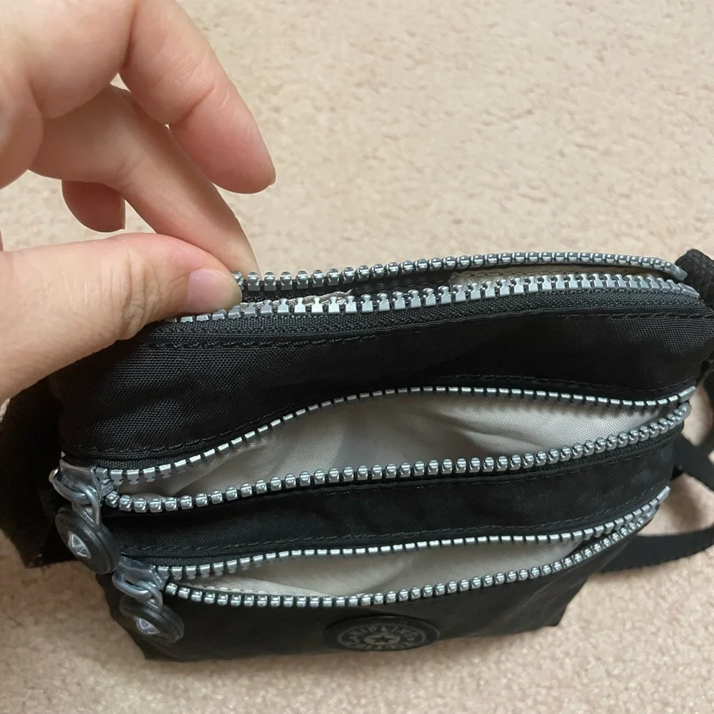 Kipling Black Messenger Bag with Silver Accents - Picture 5 of 8